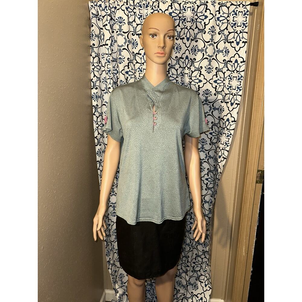 Jamie Sadock Women's Green Pink And Black Accents Golf Tennis Shirt SZ Large